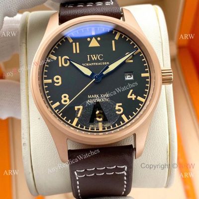 Replica IWC Pilot Mark XVIII Watches Rose Gold Sandblasted Case